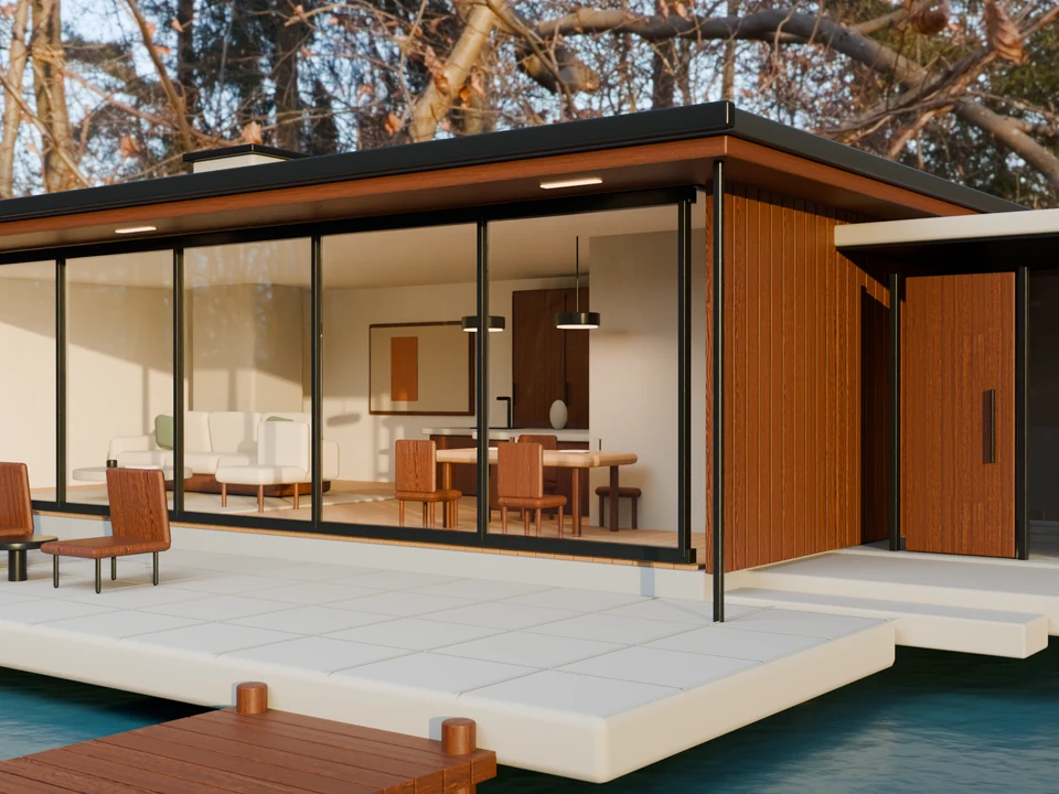 Lake House original 3D render