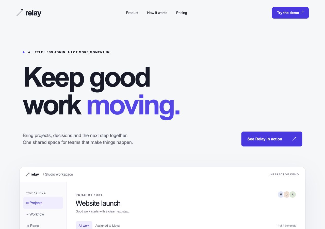 Relay website preview