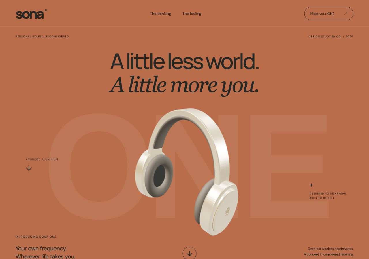 SONA interactive product website